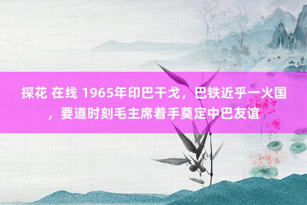 探花 在线 1965年印巴干戈，巴铁近乎一火国，要道时刻毛主席着手奠定中巴友谊