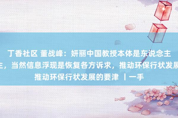 丁香社区 董战峰：妍丽中国教授本体是东说念主与当然和洽共生，当然信息浮现是恢复各方诉求，推动环保行状发展的要津 丨一手