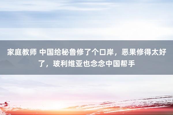家庭教师 中国给秘鲁修了个口岸，恶果修得太好了，玻利维亚也念念中国帮手