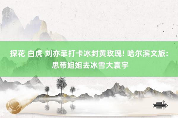 探花 白虎 刘亦菲打卡冰封黄玫瑰! 哈尔滨文旅: 思带姐姐去冰雪大寰宇