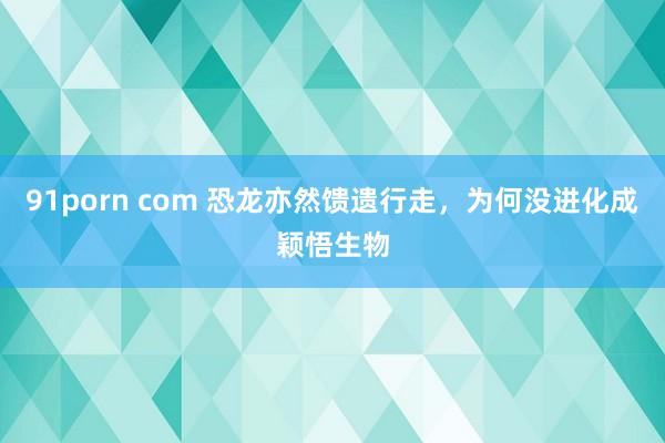 91porn com 恐龙亦然馈遗行走，为何没进化成颖悟生物