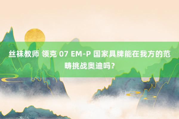 丝袜教师 领克 07 EM-P 国家具牌能在我方的范畴挑战奥迪吗？