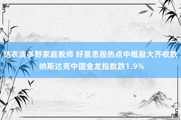 结衣波多野家庭教师 好意思股热点中概股大齐收跌 纳斯达克中国金龙指数跌1.9%