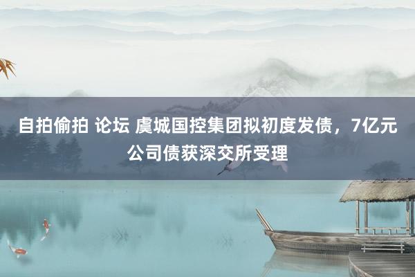 自拍偷拍 论坛 虞城国控集团拟初度发债，7亿元公司债获深交所受理