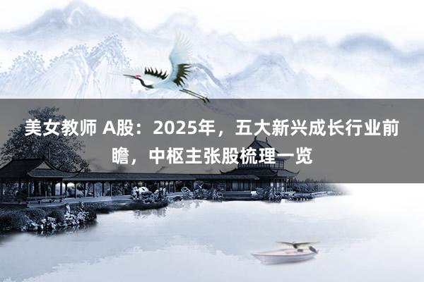 美女教师 A股：2025年，五大新兴成长行业前瞻，中枢主张股梳理一览