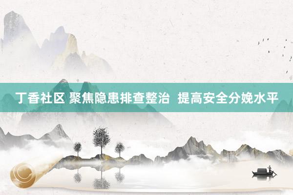 丁香社区 聚焦隐患排查整治  提高安全分娩水平