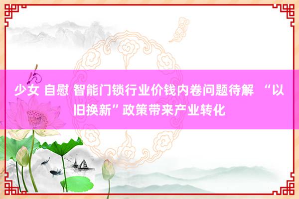 少女 自慰 智能门锁行业价钱内卷问题待解  “以旧换新”政策带来产业转化