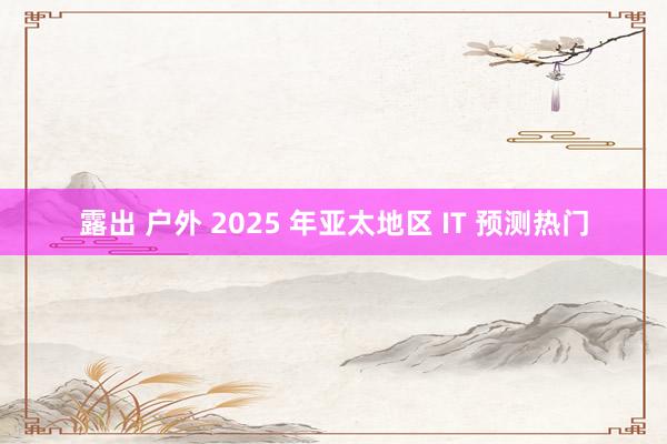 露出 户外 2025 年亚太地区 IT 预测热门