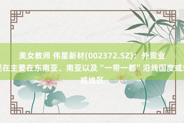 美女教师 伟星新材(002372.SZ)：外贸业务现在主要在东南亚、南亚以及“一带一都”沿线国度或地区