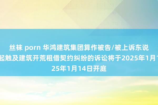 丝袜 porn 华鸿建筑集团算作被告/被上诉东说念主的1起触及建筑开荒租借契约纠纷的诉讼将于2025年1月14日开庭