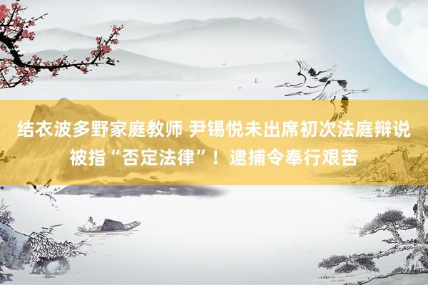 结衣波多野家庭教师 尹锡悦未出席初次法庭辩说被指“否定法律”！逮捕令奉行艰苦