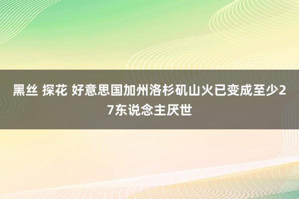 黑丝 探花 好意思国加州洛杉矶山火已变成至少27东说念主厌世