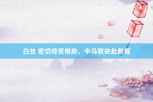 白丝 密切经贸相助，中马联袂赴新程