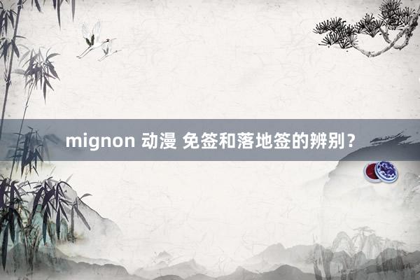 mignon 动漫 免签和落地签的辨别？