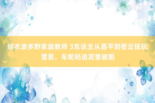 结衣波多野家庭教师 3东谈主从昌平到密云抚玩雪景，车轮陷进泥里被困