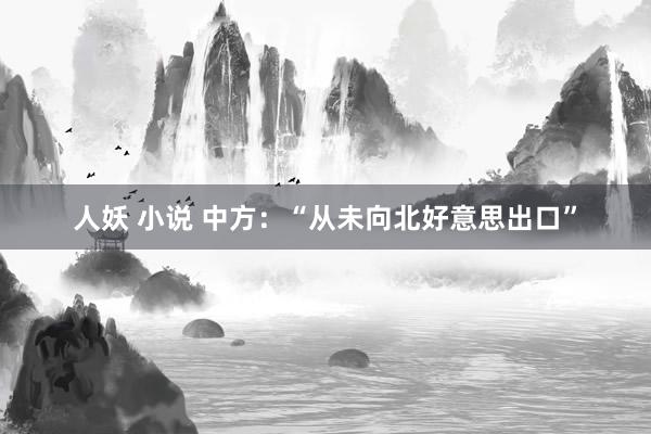 人妖 小说 中方：“从未向北好意思出口”