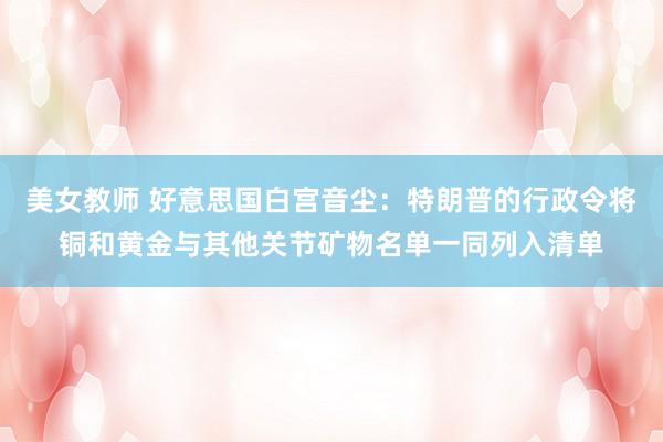 美女教师 好意思国白宫音尘：特朗普的行政令将铜和黄金与其他关节矿物名单一同列入清单