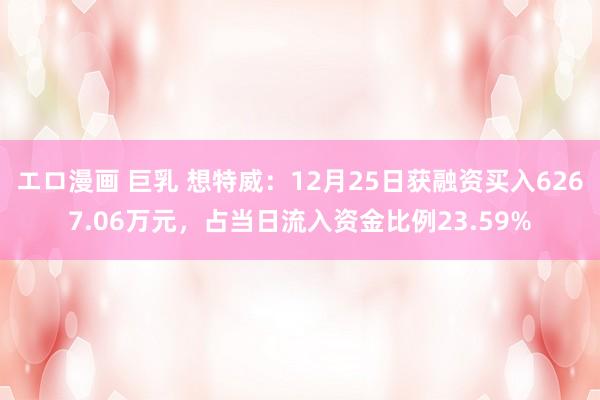 エロ漫画 巨乳 想特威：12月25日获融资买入6267.06万元，占当日流入资金比例23.59%