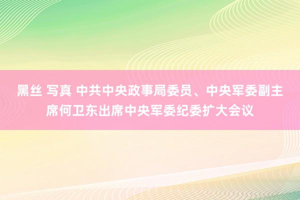 黑丝 写真 中共中央政事局委员、中央军委副主席何卫东出席中央军委纪委扩大会议