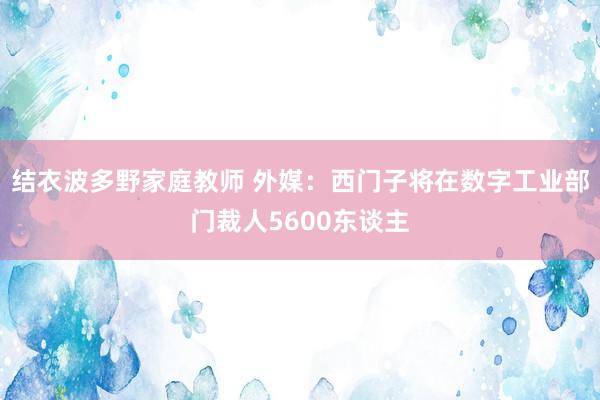 结衣波多野家庭教师 外媒：西门子将在数字工业部门裁人5600东谈主
