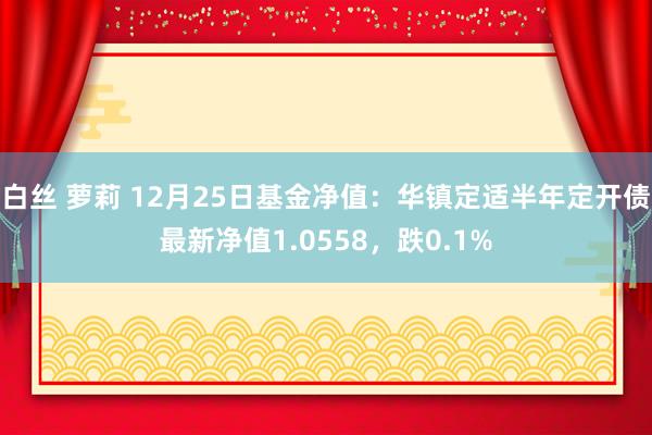 白丝 萝莉 12月25日基金净值：华镇定适半年定开债最新净值1.0558，跌0.1%