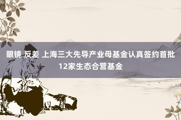 眼镜 反差 上海三大先导产业母基金认真签约首批12家生态合营基金