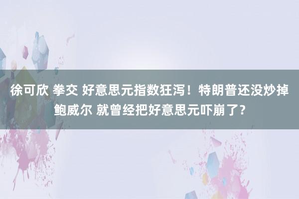 徐可欣 拳交 好意思元指数狂泻！特朗普还没炒掉鲍威尔 就曾经把好意思元吓崩了？