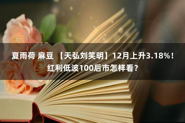 夏雨荷 麻豆 【天弘刘笑明】12月上升3.18%！红利低波100后市怎样看？