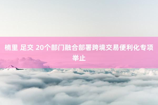 楠里 足交 20个部门融合部署跨境交易便利化专项举止